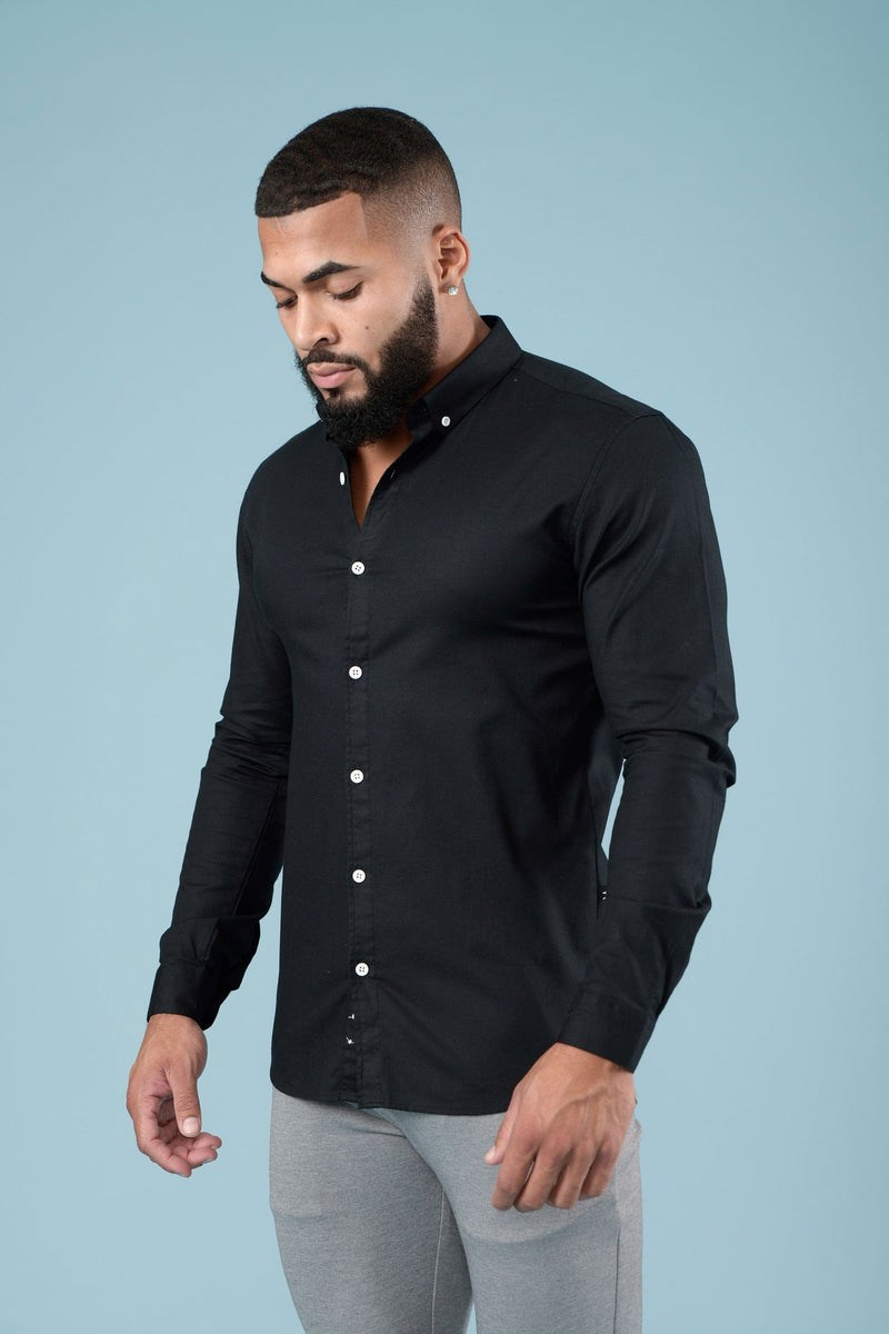 YoungLA 802 Wallstreet Kleider Shirts Schwarz | 21758-JRSU