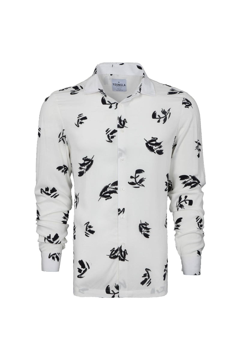 YoungLA 804 Scarface Viscose Imprint Shirts Fallen Leaves | 12984-IQRO