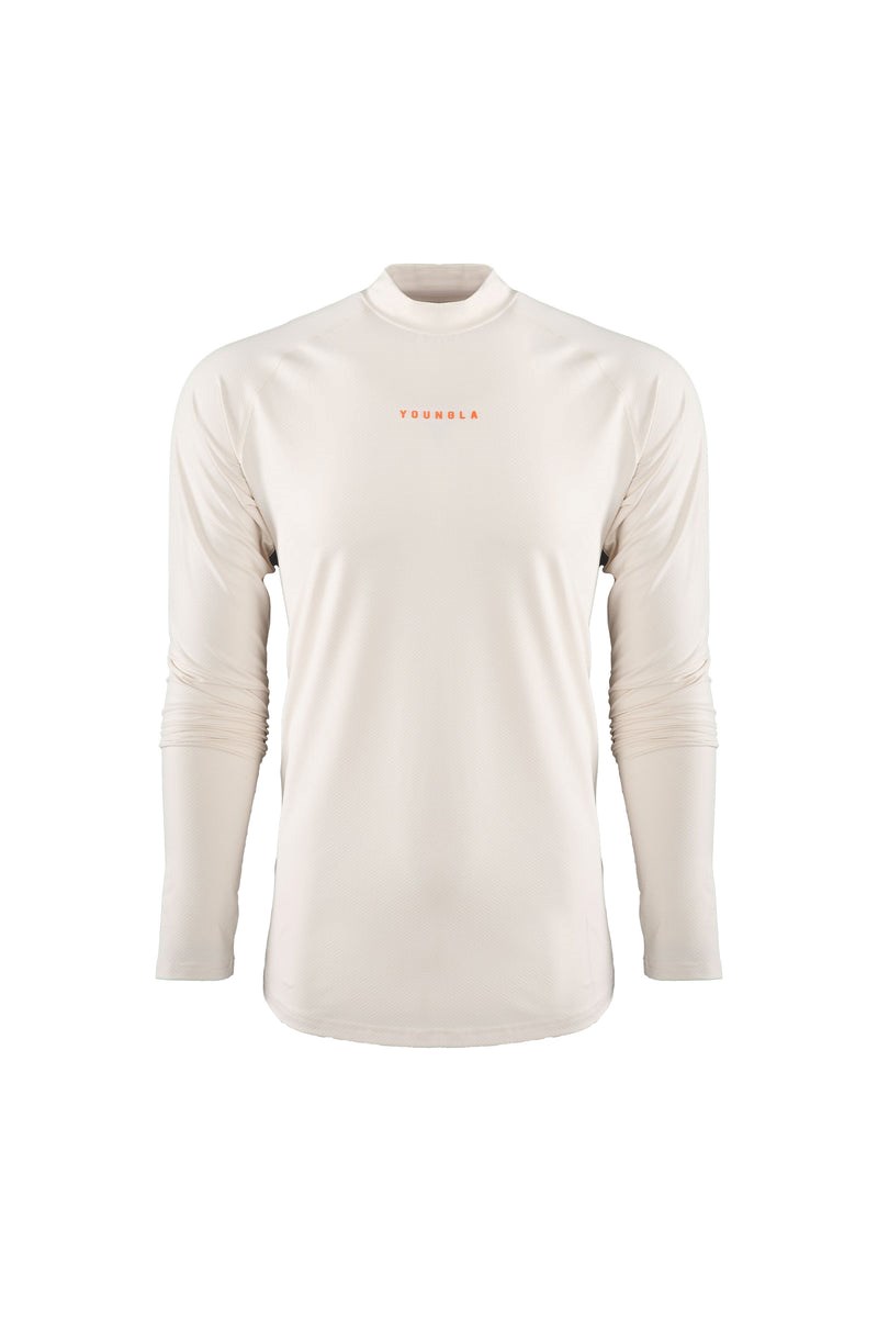 YoungLA 808 High Neck Compression Shirt Off-White | 29786-YHCO