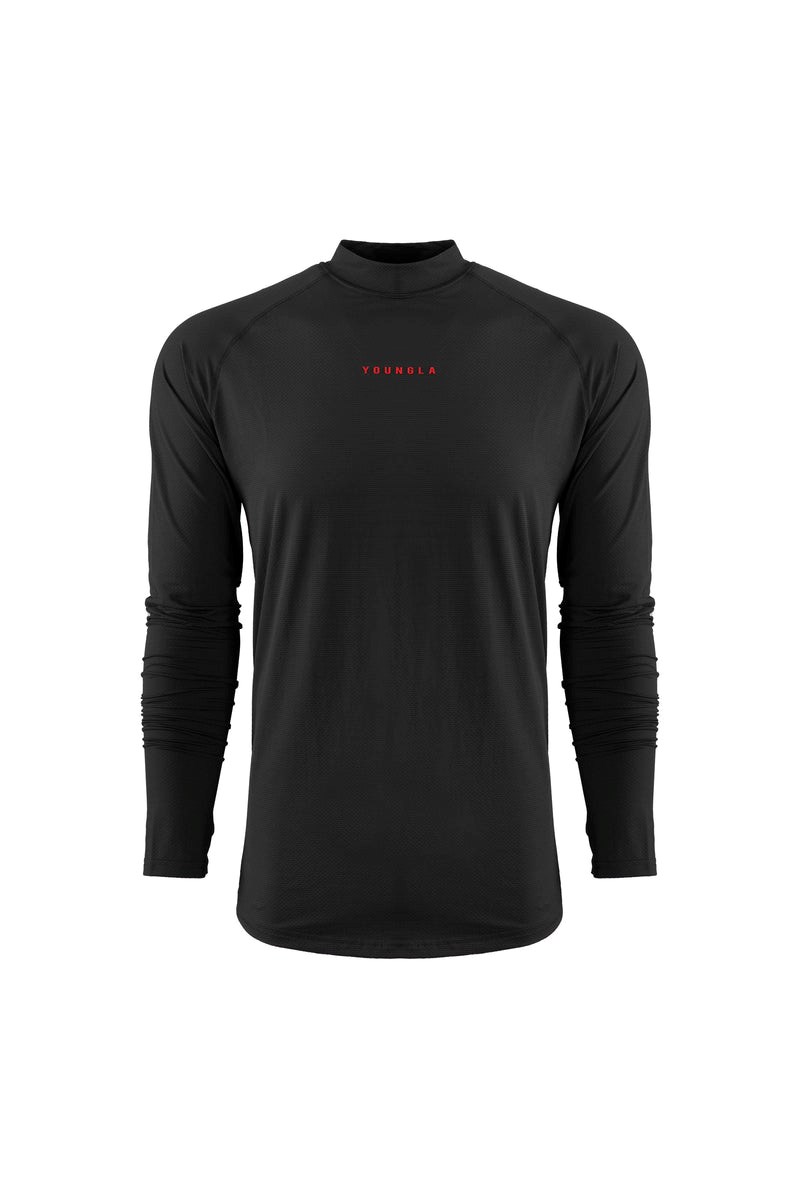 YoungLA 808 High Neck Compression Shirt Schwarz | 79016-CNEX