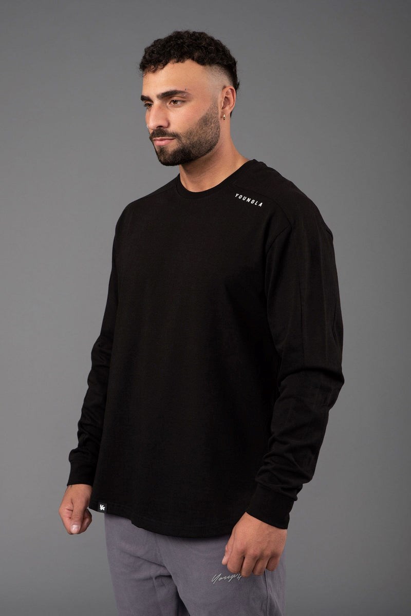 YoungLA 814 Offset Long Sleeves Schwarz | 28653-URQV