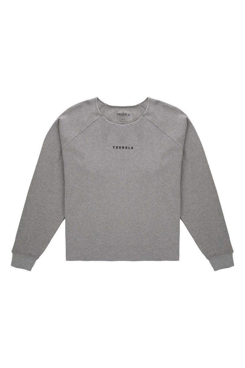 YoungLA 815 Raw Neck Cloud Longsleeves Grau | 82104-UOYD