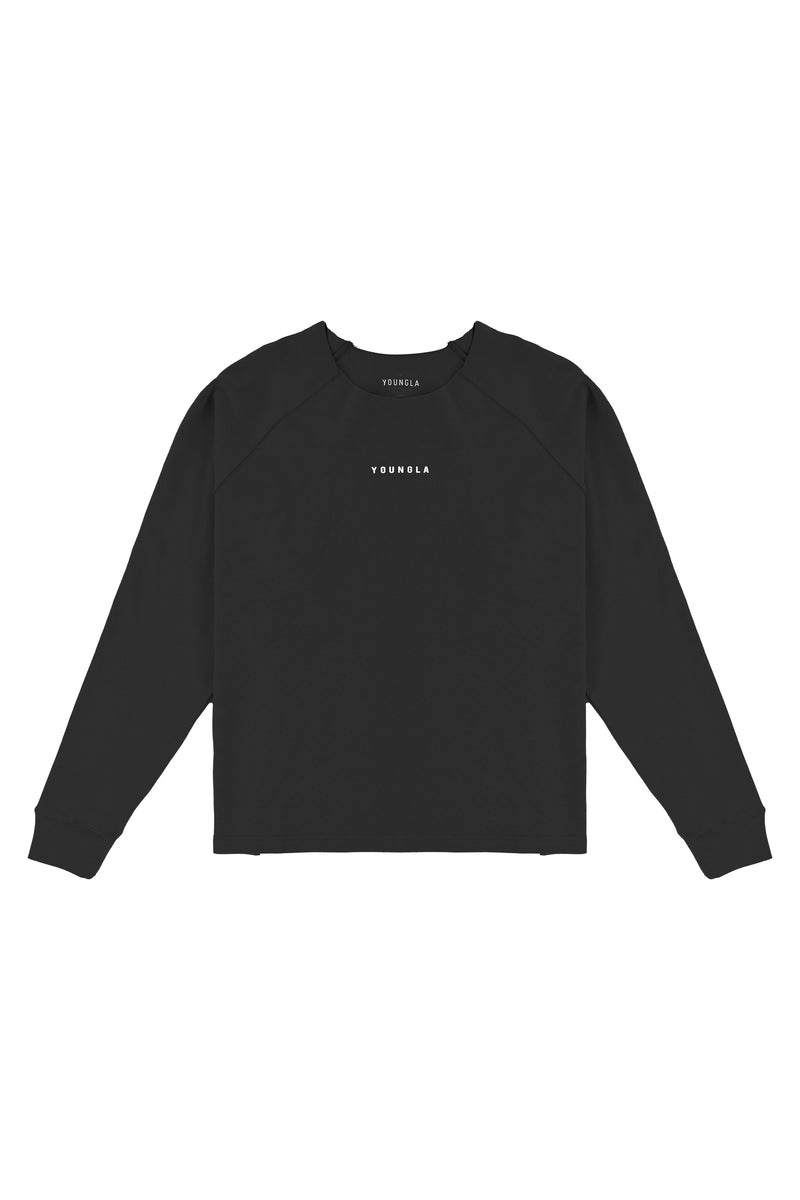 YoungLA 815 Raw Neck Cloud Longsleeves Schwarz | 81496-KVNS