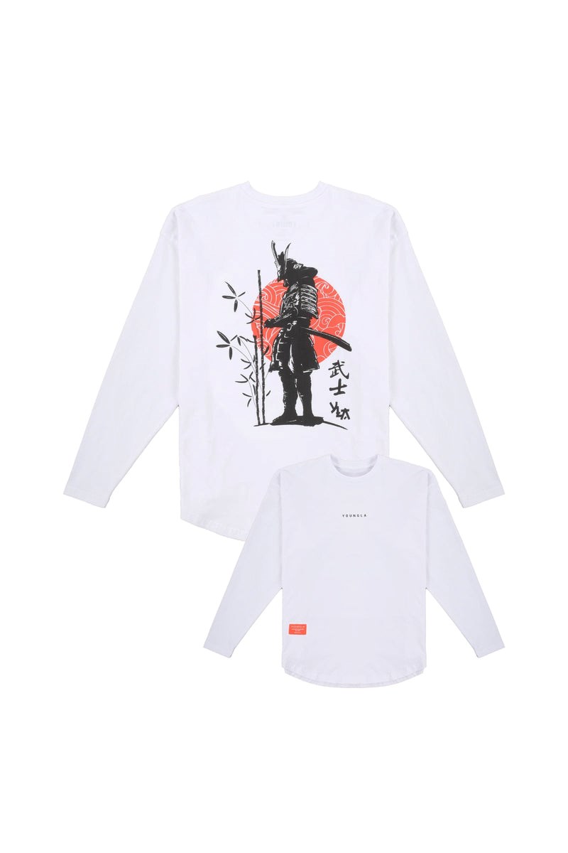 YoungLA 822 Bushido Longsleeves Weiß | 36491-ZOJD