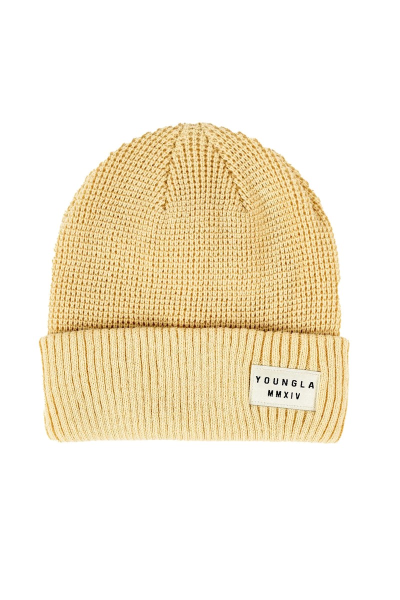 YoungLA 929 Cuffed Beanies Beige | 69872-VRQT