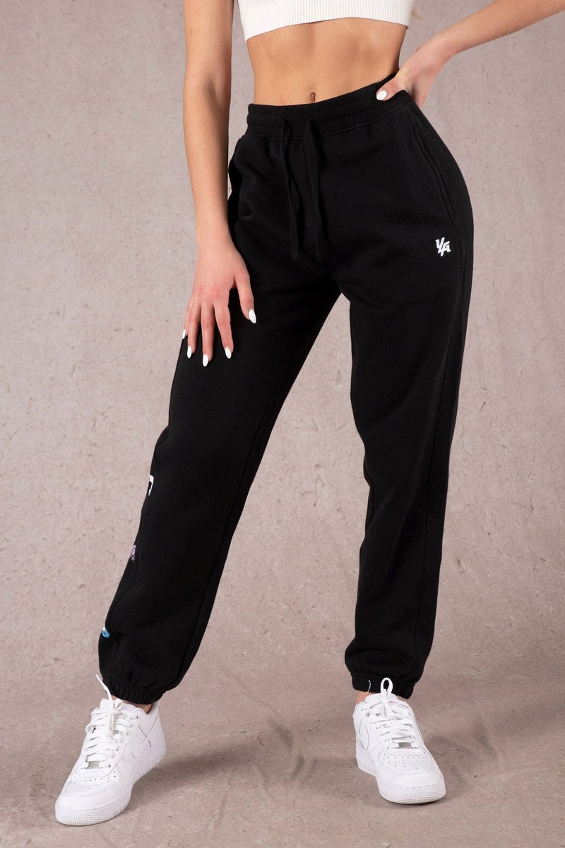 YoungLA W203 Winter Bloom Joggers Schwarz | 92340-XKVF