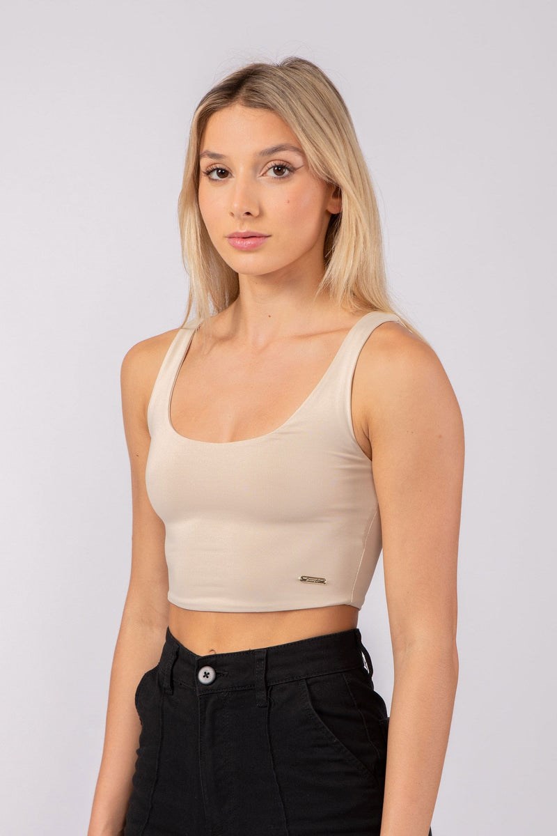 YoungLA W304 Scoop Neck Crop Tank Hell | 80762-VFLH