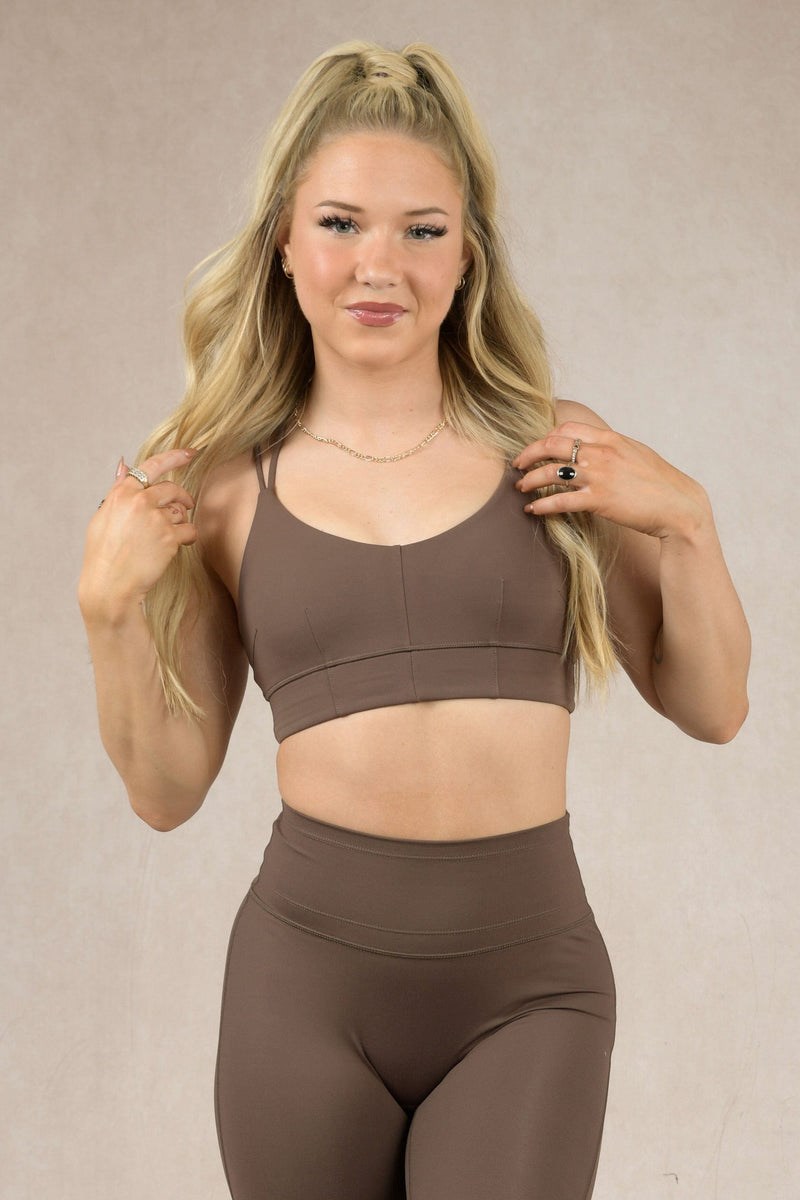 YoungLA W319 - Asana Sports Bra Schokolade | 28905-HXLK