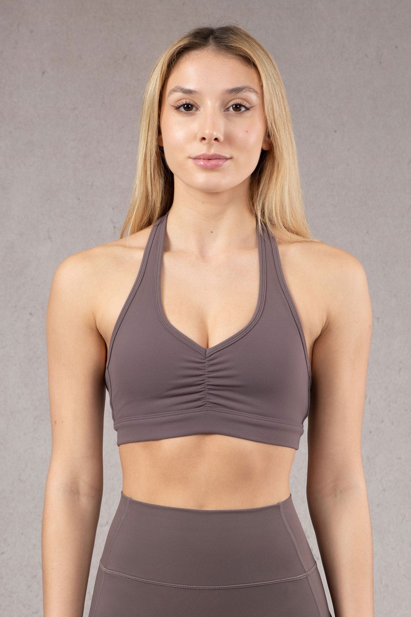 YoungLA W320 Power Backless Sports Bra Plum Truffle | 29541-YQDM