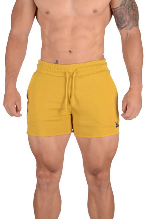 YoungLA 102 Bodybuilding French Terry Shorts Gelb | 09168-AVWF