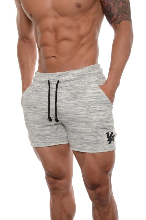 YoungLA 102 Bodybuilding French Terry Shorts Marble | 21673-ZQNU