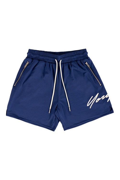 YoungLA 115 Signature Shorts Navy | 49687-UYZG