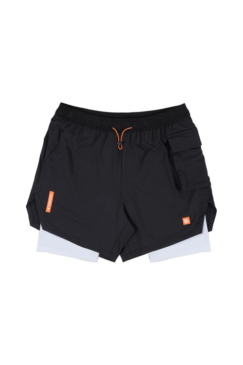 YoungLA 121 Performance Line Compression Shorts Schwarz | 09765-AQWO