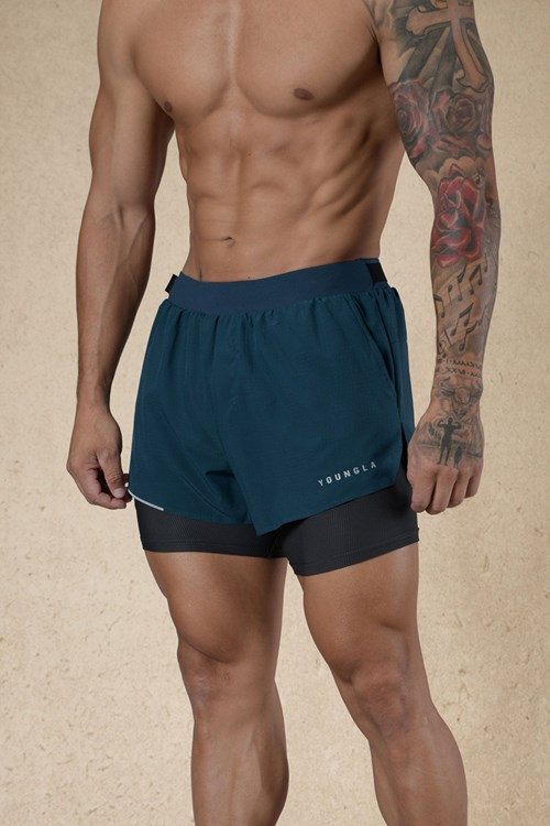 YoungLA 124 - 6am Compression Shorts Teal | 96507-ZMXF