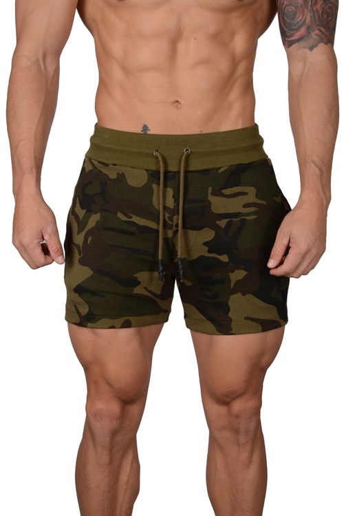 YoungLA 126 Interlock Shorts Camouflage Grün | 60918-HOJL