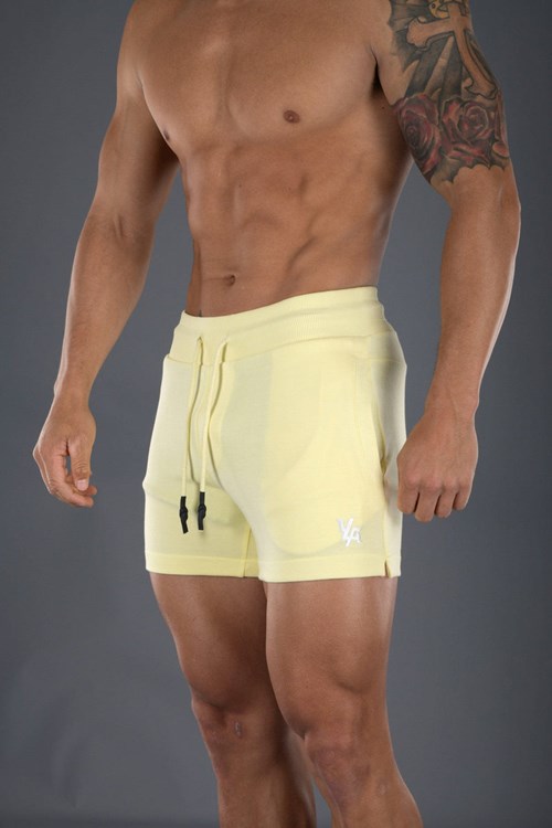 YoungLA 126 Interlock Shorts Gelb | 96417-NQDA