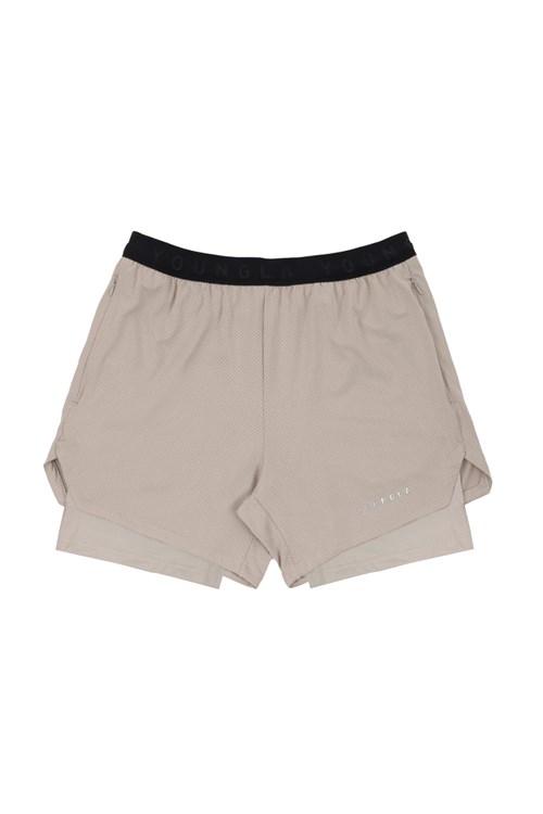 YoungLA 129 Trilogy Compression Shorts Tan | 78362-NQBG