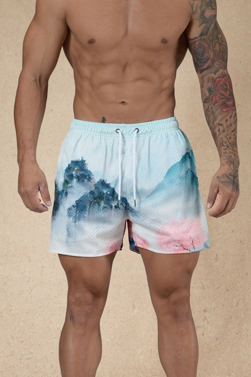 YoungLA 135 House Party Shorts Spring Scenery | 56940-LXNJ