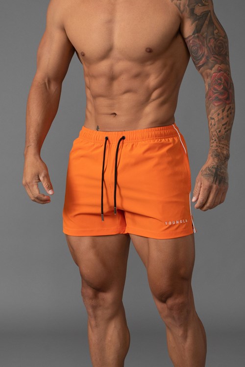 YoungLA 143 Kurzes Kurzes Swim Shorts Orange | 75683-ZXTM