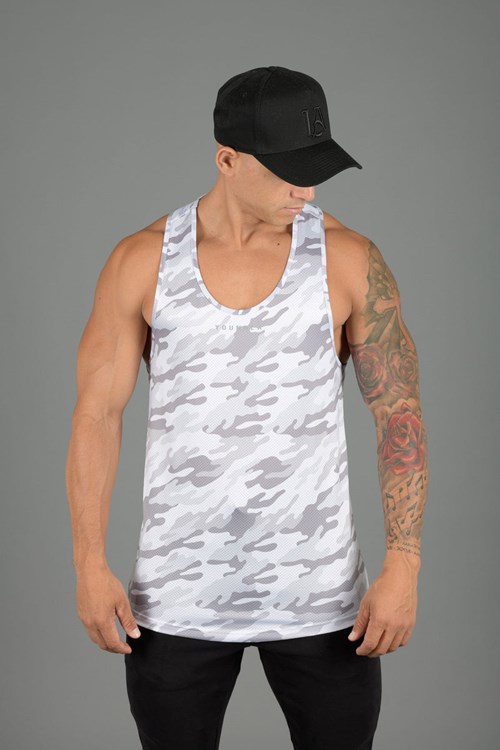 YoungLA 305 Performance Line Tank Tops Camouflage Weiß | 50974-YLHM