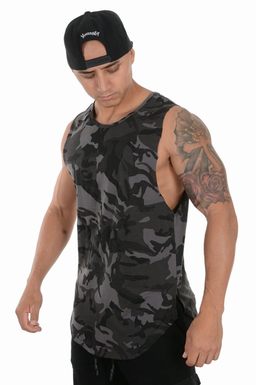 YoungLA 308 Muscle Tanks Camouflage Schwarz | 57309-KVMH