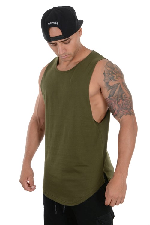 YoungLA 308 Muscle Tanks Olivgrün | 21408-XTCM