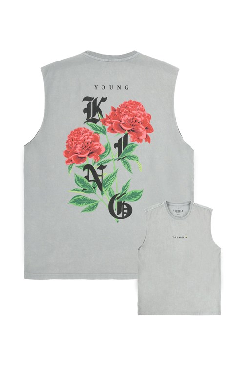 YoungLA 316 Young King Tanks Grau | 08594-EQXR