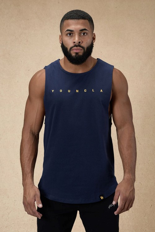 YoungLA 332 Infinity Muscle Tanks Navy | 12489-HXST