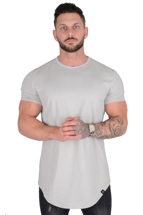 YoungLA 402 Perfect Tee - Scallop Bottom Grau | 60134-GLDW