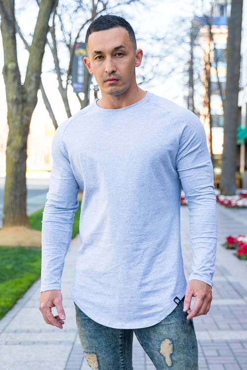 YoungLA 410 PERFECT RAGLAN LONG SLEEVE SHIRTS Grau | 31287-XVMU