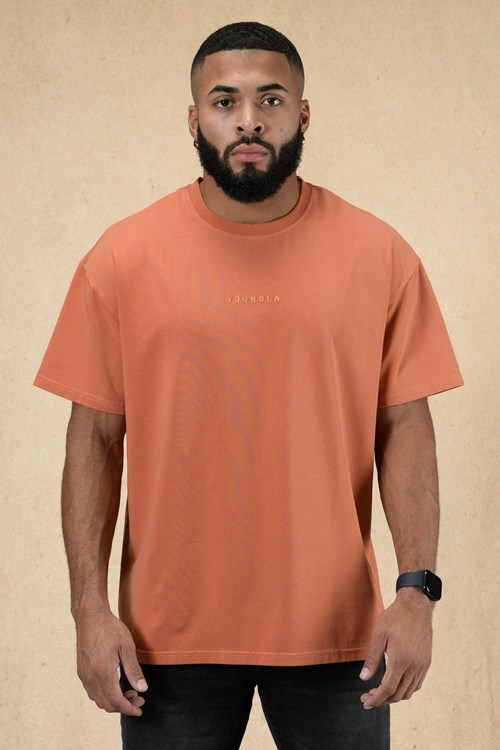 YoungLA 420 Essential Oversized Tee Orange Waschen | 54603-EKAH