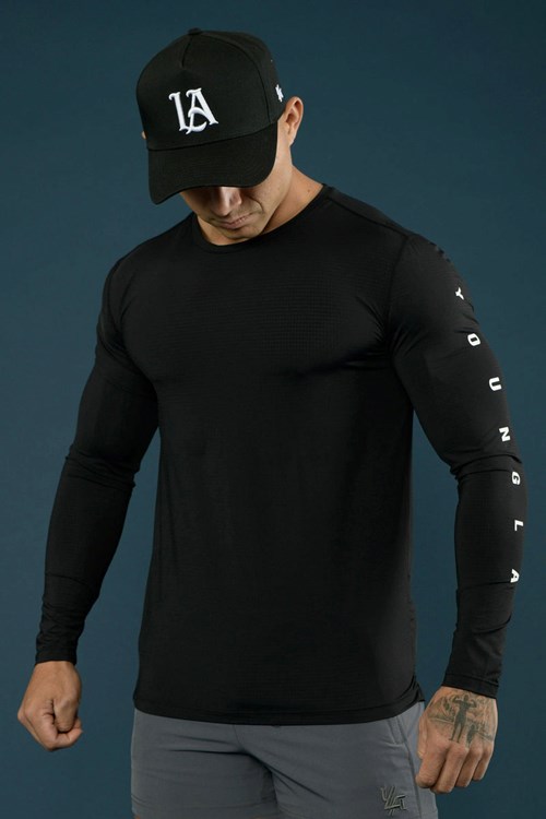 YoungLA 424 Zephyr Compression Long Sleeves Schwarz | 38047-TDQK