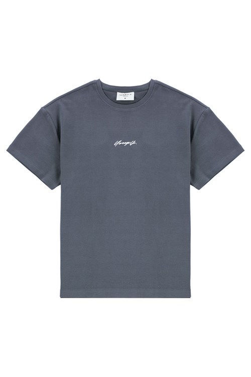 YoungLA 430 Oversized Cloud Foam Tee Grau | 97402-HTNP