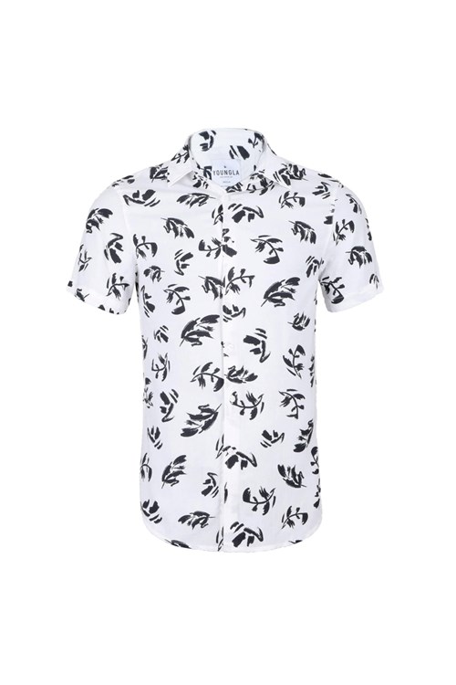 YoungLA 439 Miami Vice Kurzes Sleeve Shirts Fallen Leaves | 75806-PZGA