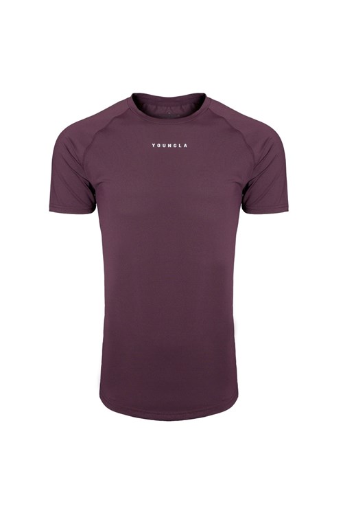 YoungLA 440 Performance Line Kurzes Sleeve Shirts Plum | 57920-OKRB