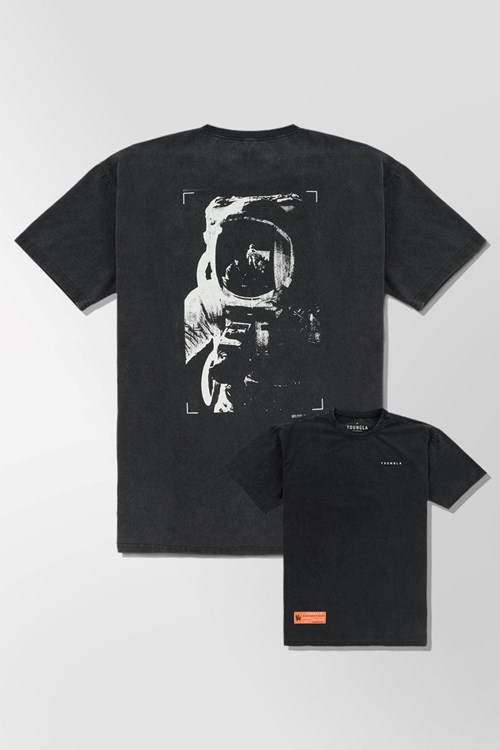 YoungLA 449 Washed Drip Tees Astronaut | 80354-VFGW