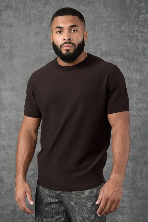 YoungLA 460 Classy Gestrickt Shirt Braun | 58019-ZLGA