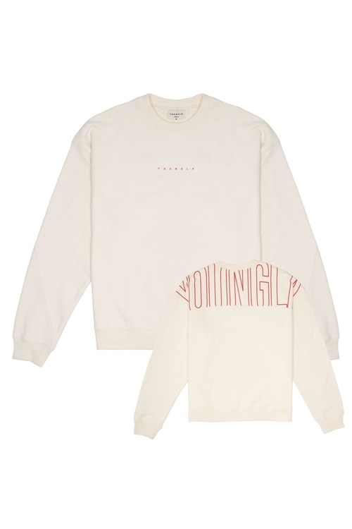 YoungLA 507 Got Yo Back Crewnecks Off-White | 05697-DWFP