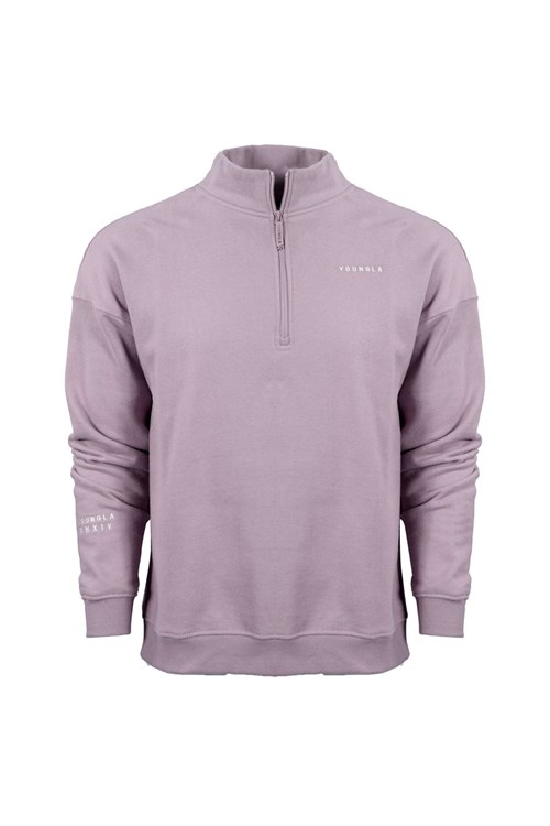 YoungLA 516 Alumni Quarter Zips Lavendel | 48123-RFNZ