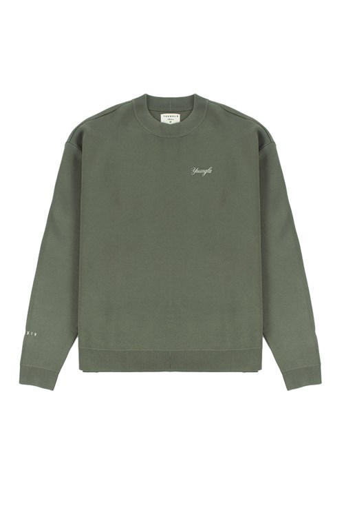 YoungLA 543 Essex Sweaters Olivgrün | 67320-WQPJ