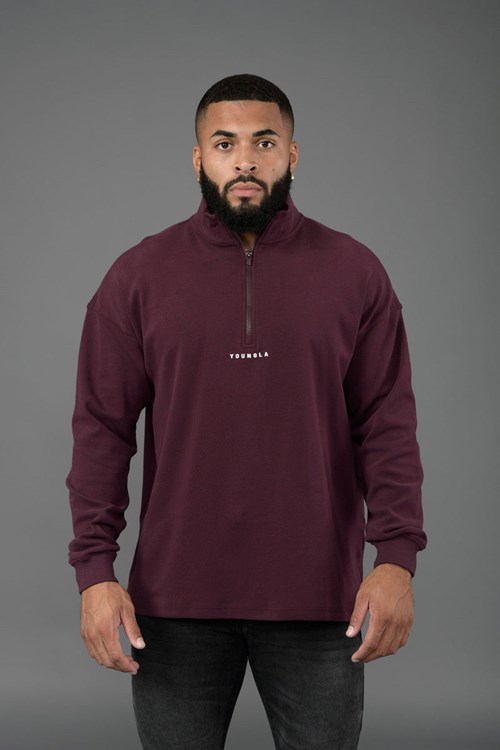 YoungLA 545 Cloud Quarter Zip Plum | 61520-DERT