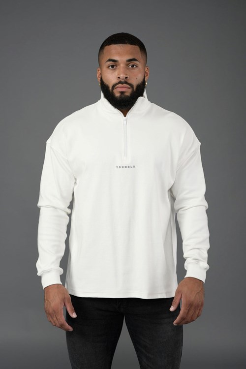 YoungLA 545 Cloud Quarter Zip Weiß | 63290-HCQN