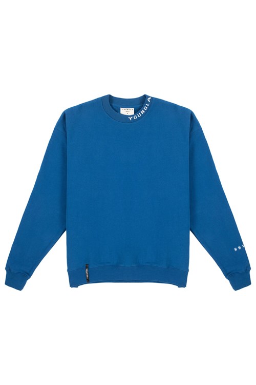 YoungLA 557 Trademark Crewnecks Königsblau Blau | 05821-VTIN