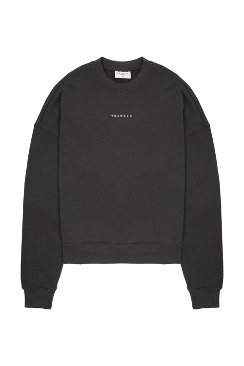 YoungLA 561 Super Size Crewnecks Schwarz Waschen | 65781-LVJQ