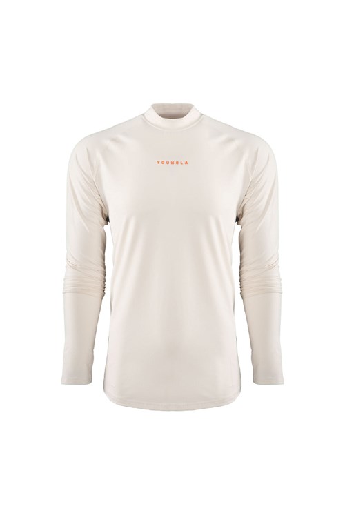 YoungLA 808 High Neck Compression Shirt Off-White | 29786-YHCO