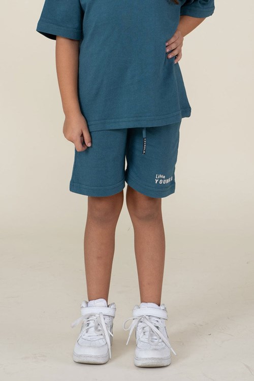 YoungLA L101 High-Density Logo Shorts Teal | 71256-IOPF