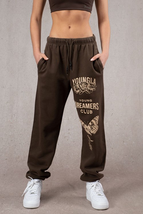 YoungLA W211 Dreamers Joggers Braun Waschen | 89364-PTLV