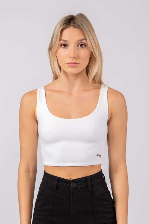 YoungLA W304 Scoop Neck Crop Tank Weiß | 43620-SKXI